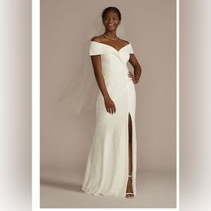 NWT DB STUDIO DAVID’S BRIDAL WEDDING/PARTY/EVENT LACE DRESS - SIZE 14